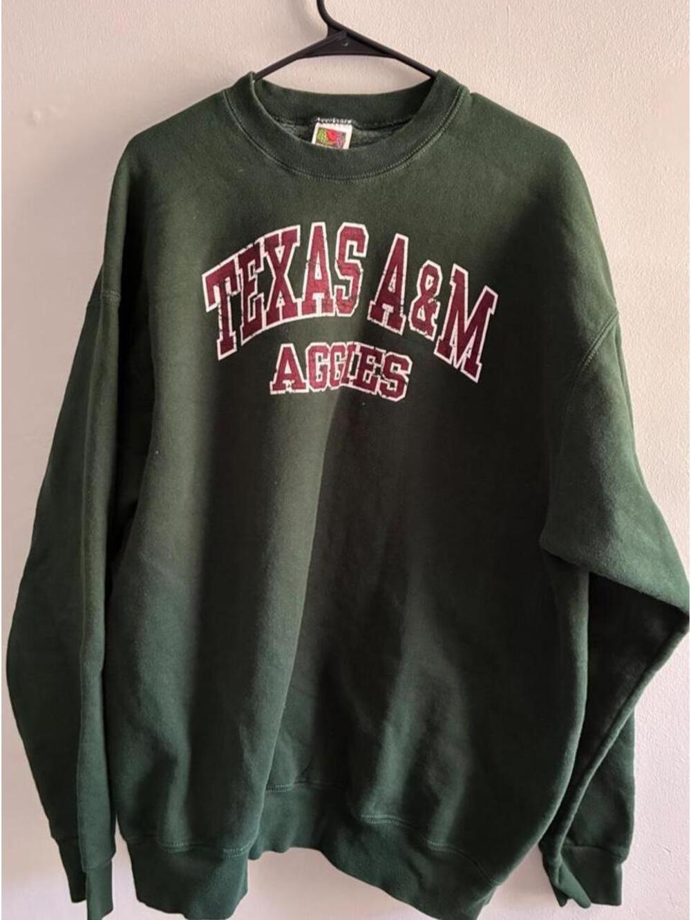 Fruit of the Loom Men's XXXL Green Texas A&M Aggies Heavy Cotton Sweatshirt